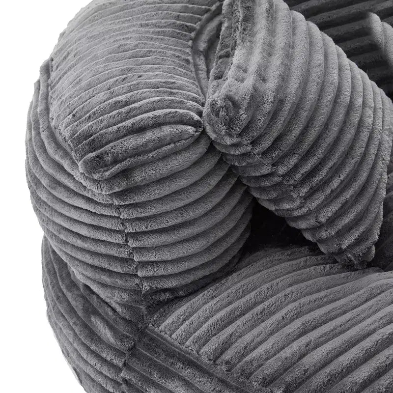 Καναπές Bean Bag για ενήλικες και παιδιά, υπερμεγέθης πολυθρόνα πουφ από κοτλέ ύφασμα με 3 μαξιλάρια και μπράτσα για το σαλόνι και την κρεβατοκάμαρα