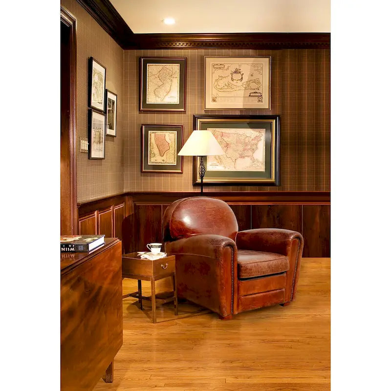 Πολυθρόνα Paris Club από Γνήσιο Δέρμα Pasargad Home, Καφέ