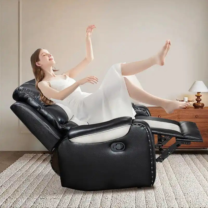 Μεγάλη Πολυθρόνα Recliner Αμερικάνικου Σχεδιασμού από Τεχνητό Δέρμα για το Σαλόνι