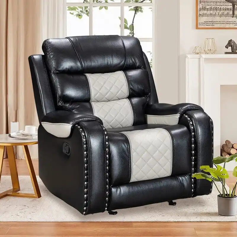 Μεγάλη Πολυθρόνα Recliner Αμερικάνικου Σχεδιασμού από Τεχνητό Δέρμα για το Σαλόνι