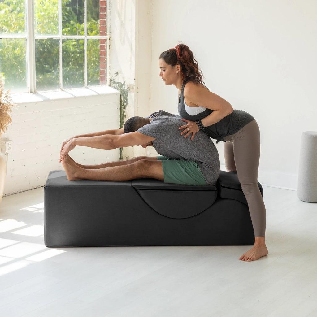 Avana Kami Μετατρέψιμη Σεζλόνγκ / Yoga & Μασάζ - Υποπόδιο 2-σε-1 με Κρυφή Αναδιπλούμενη Πολυθρόνα Yoga, Microvelvet - N/A