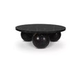 Round Marble Coffee Table with Sphere Legs, Multicolor, Seats 4â€?