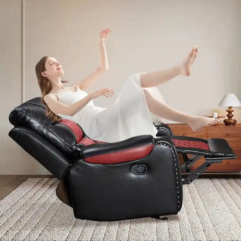 Μεγάλη Πολυθρόνα Recliner Αμερικάνικου Σχεδιασμού από Τεχνητό Δέρμα για το Σαλόνι