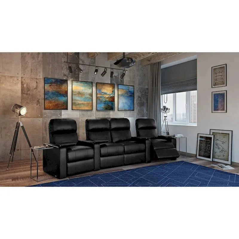 Octane Turbo XL700 Power Leather Home Theater Seating Set (Row of 4)