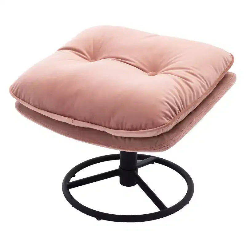 Πολυθρόνα Velvet Accent Okak με υποπόδιο, μοντέρνα πολυθρόνα σαλονιού χωρίς μπράτσα σε στυλ Mid-Century, μαλακή και άνετη πολυθρόνα για παρακολούθηση τηλεόρασης, gaming
