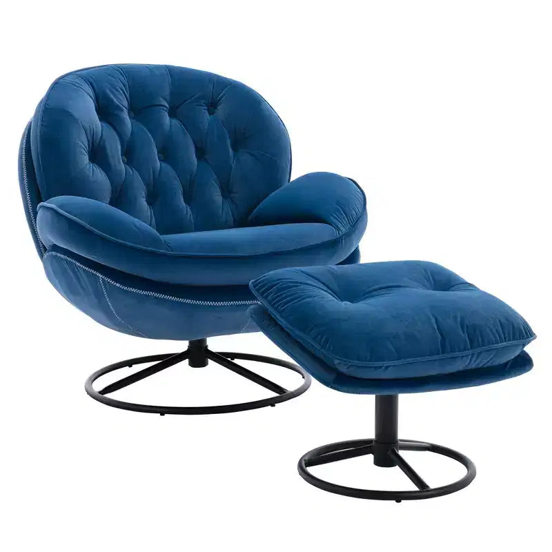 Πολυθρόνα Velvet Accent Okak με υποπόδιο, μοντέρνα πολυθρόνα σαλονιού χωρίς μπράτσα σε στυλ Mid-Century, μαλακή και άνετη πολυθρόνα για παρακολούθηση τηλεόρασης, gaming