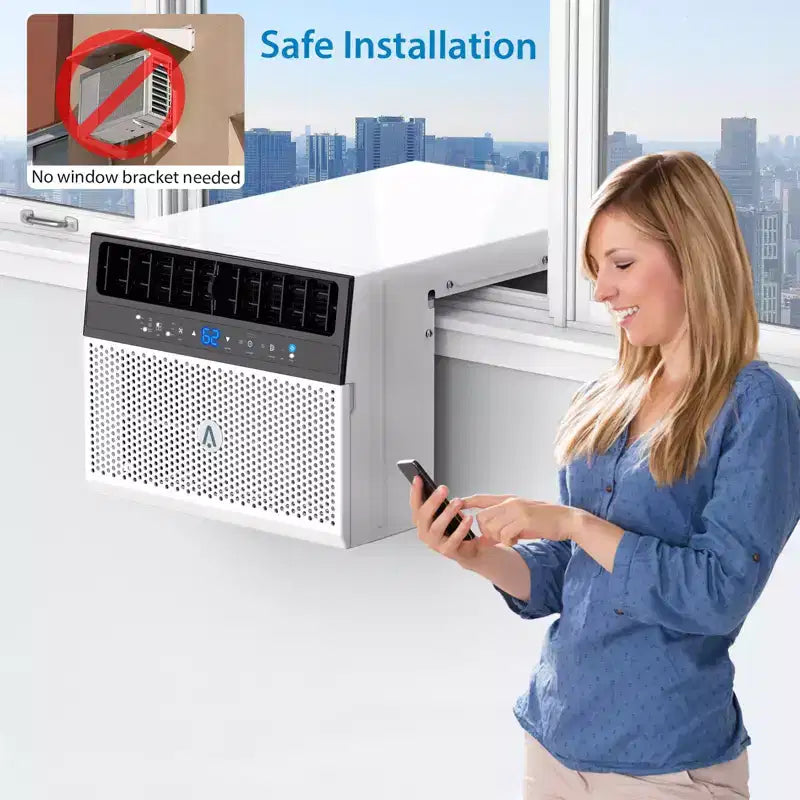 Έξυπνο κλιματιστικό παραθύρου Acekool 6.000 BTU, Wi-Fi AC δωματίου με τηλεχειριστήριο, αθόρυβη ψύξη για χώρους έως 23 τ.μ.