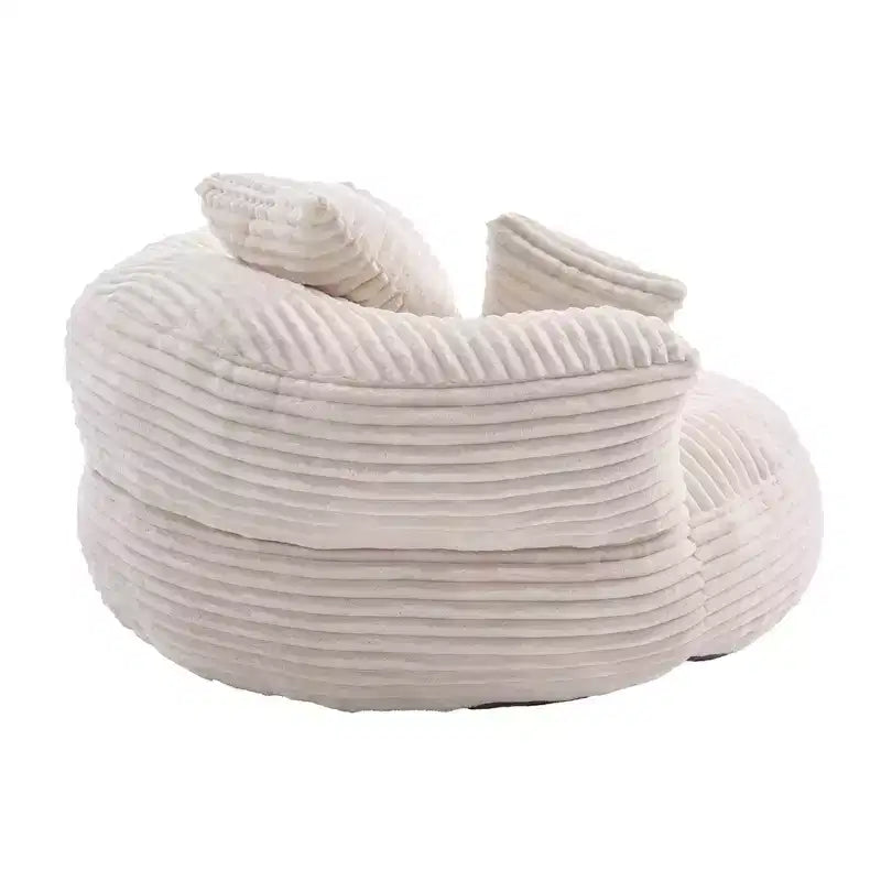 Καναπές Bean Bag για ενήλικες και παιδιά, υπερμεγέθης πολυθρόνα πουφ από κοτλέ ύφασμα με 3 μαξιλάρια και μπράτσα για το σαλόνι και την κρεβατοκάμαρα