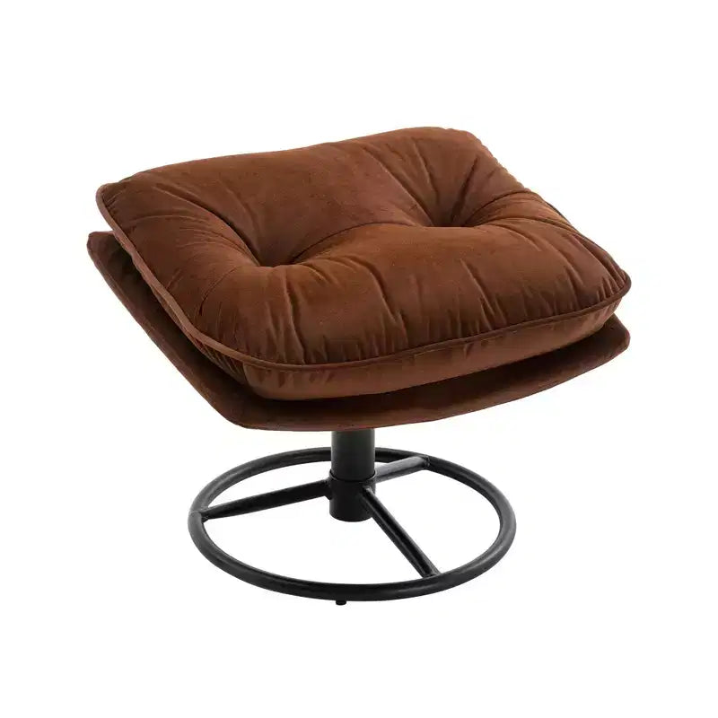 Πολυθρόνα Velvet Accent Okak με υποπόδιο, μοντέρνα πολυθρόνα σαλονιού χωρίς μπράτσα σε στυλ Mid-Century, μαλακή και άνετη πολυθρόνα για παρακολούθηση τηλεόρασης, gaming