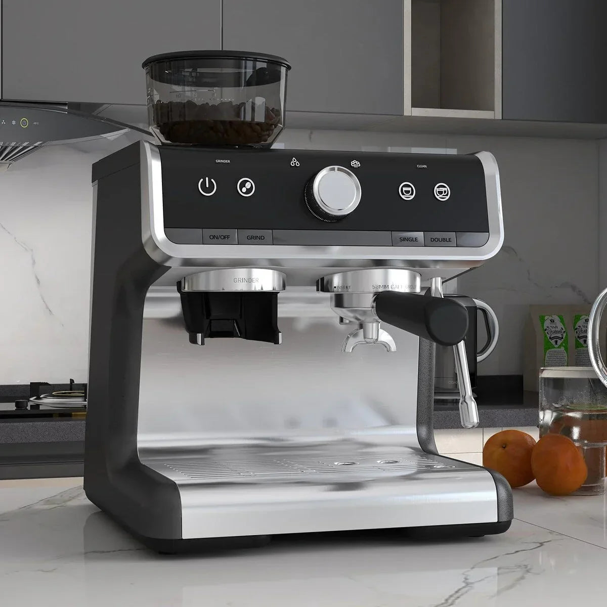 Espresso Coffee Maker, with Grinder, 2.8 L Water Tank