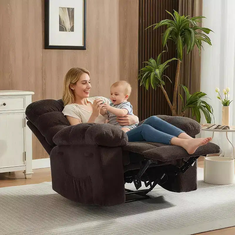 Χειροκίνητη πολυθρόνα relax, εργονομική πολυθρόνα από ύφασμα που αναπνέει με πλαϊνές τσέπες, μονοθέσιος καναπές, κατάλληλη για σαλόνι και υπνοδωμάτιο