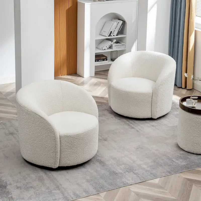KINWELL Πολυθρόνα Barrel με περιστρεφόμενη βάση, 34" (Σετ των 2)