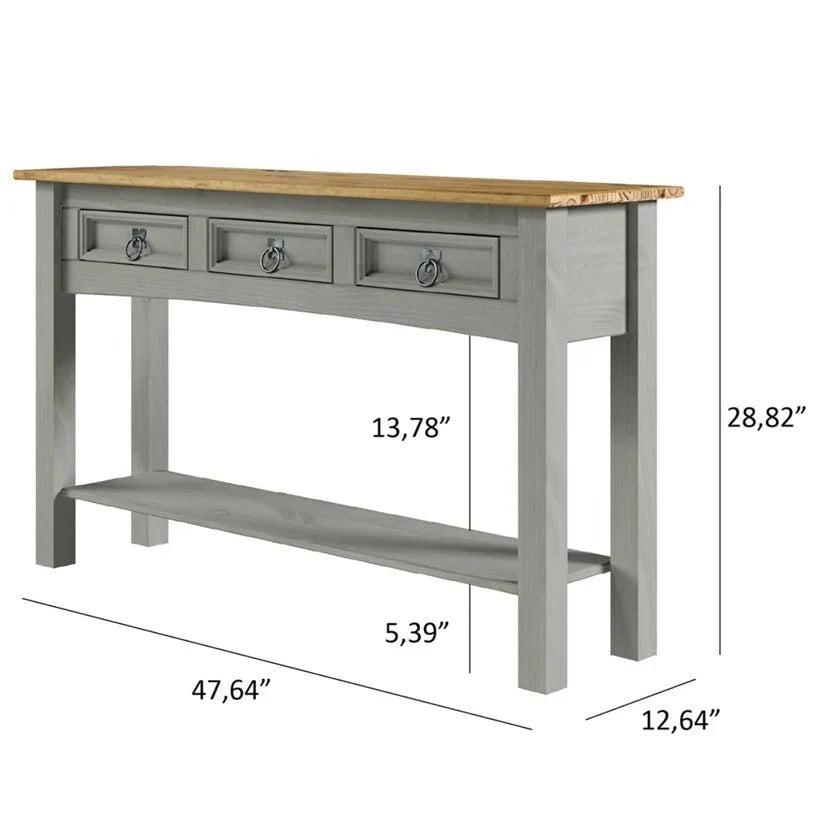 Ξύλινη Κονσόλα Τραπεζαρίας με 3 Συρτάρια Corona | Furniture Dash - N/A