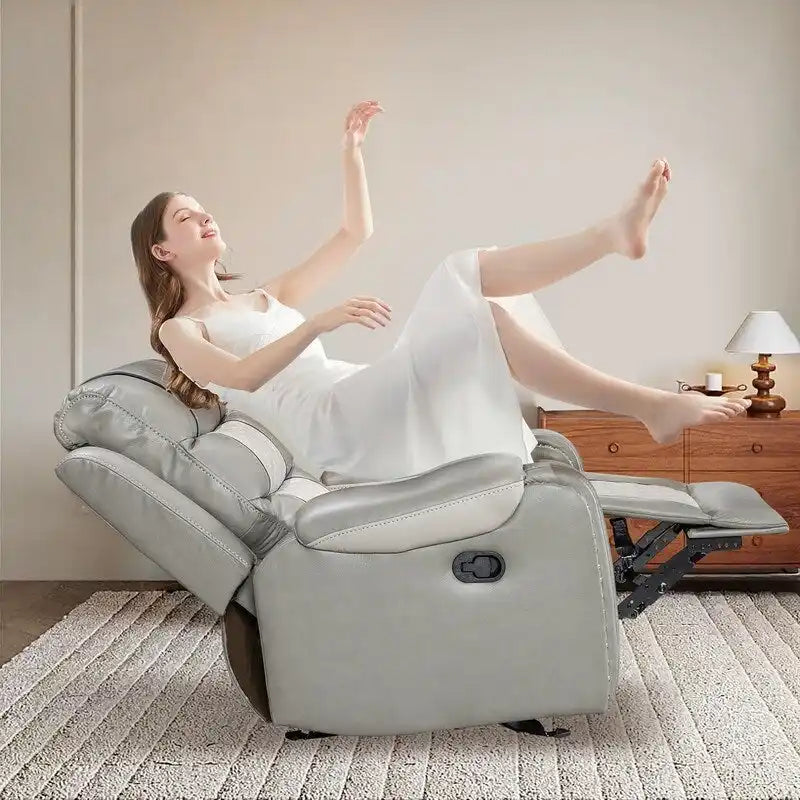 Μεγάλη Πολυθρόνα Recliner Αμερικάνικου Σχεδιασμού από Τεχνητό Δέρμα για το Σαλόνι