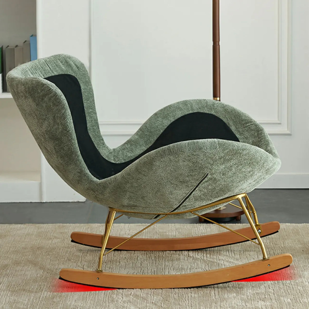 Modern Velvet Ergonomic Upholstered Rocking Chair for Nursery