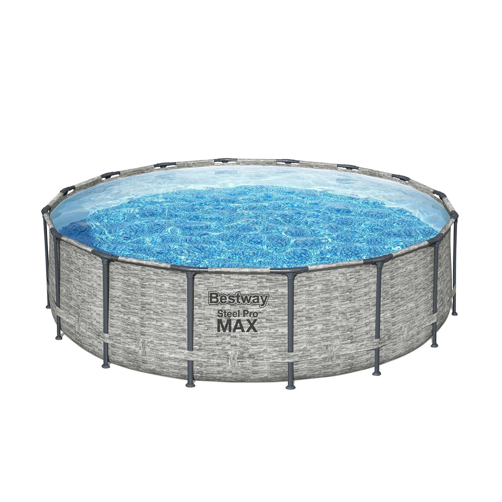 Στρογγυλή υπέργεια πισίνα Bestway Steel Pro MAX με αντλία και κάλυμμα
