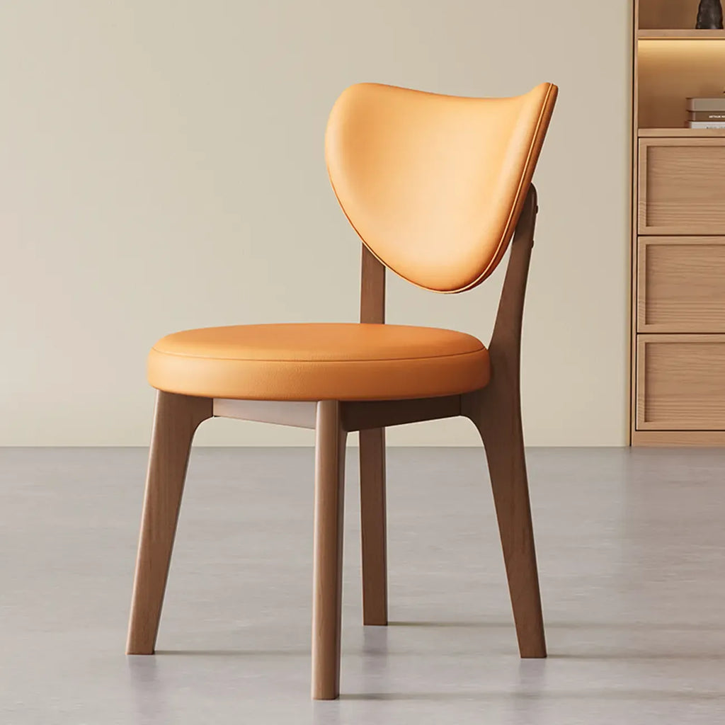 Modern Faux Leather Wingback Armless Dining Chair