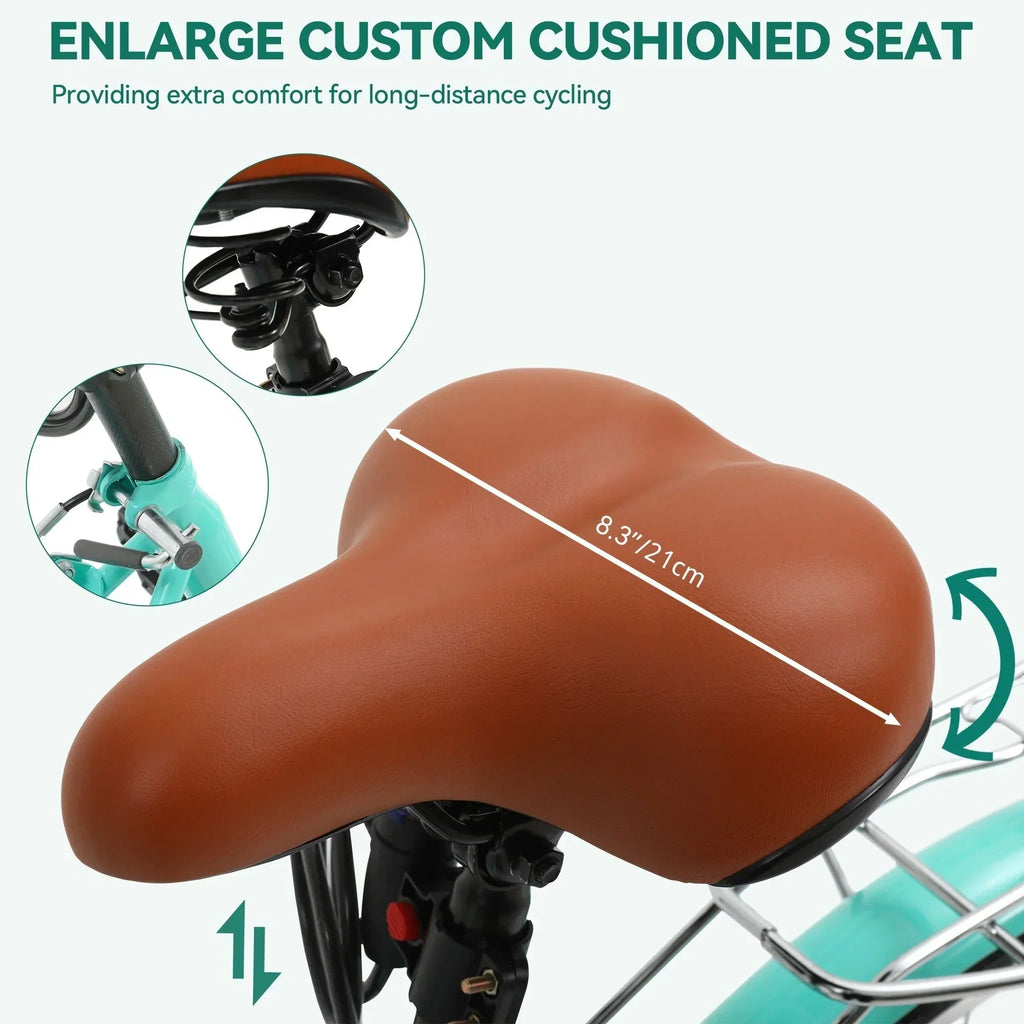 Moasis24/ 26 7-speed Cruiser Bike Adjustable Step Through Bike Commute Bike Bicycle