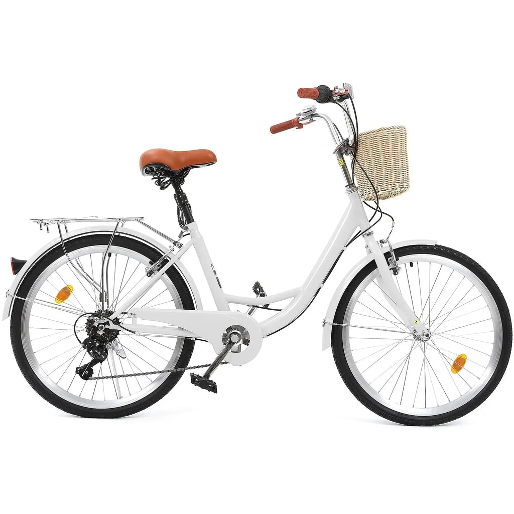 Moasis24/ 26 7-speed Cruiser Bike Adjustable Step Through Bike Commute Bike Bicycle