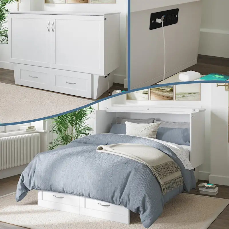 Murphy Bed Monroe Full με στρώμα αφρού μνήμης 6 ιντσών