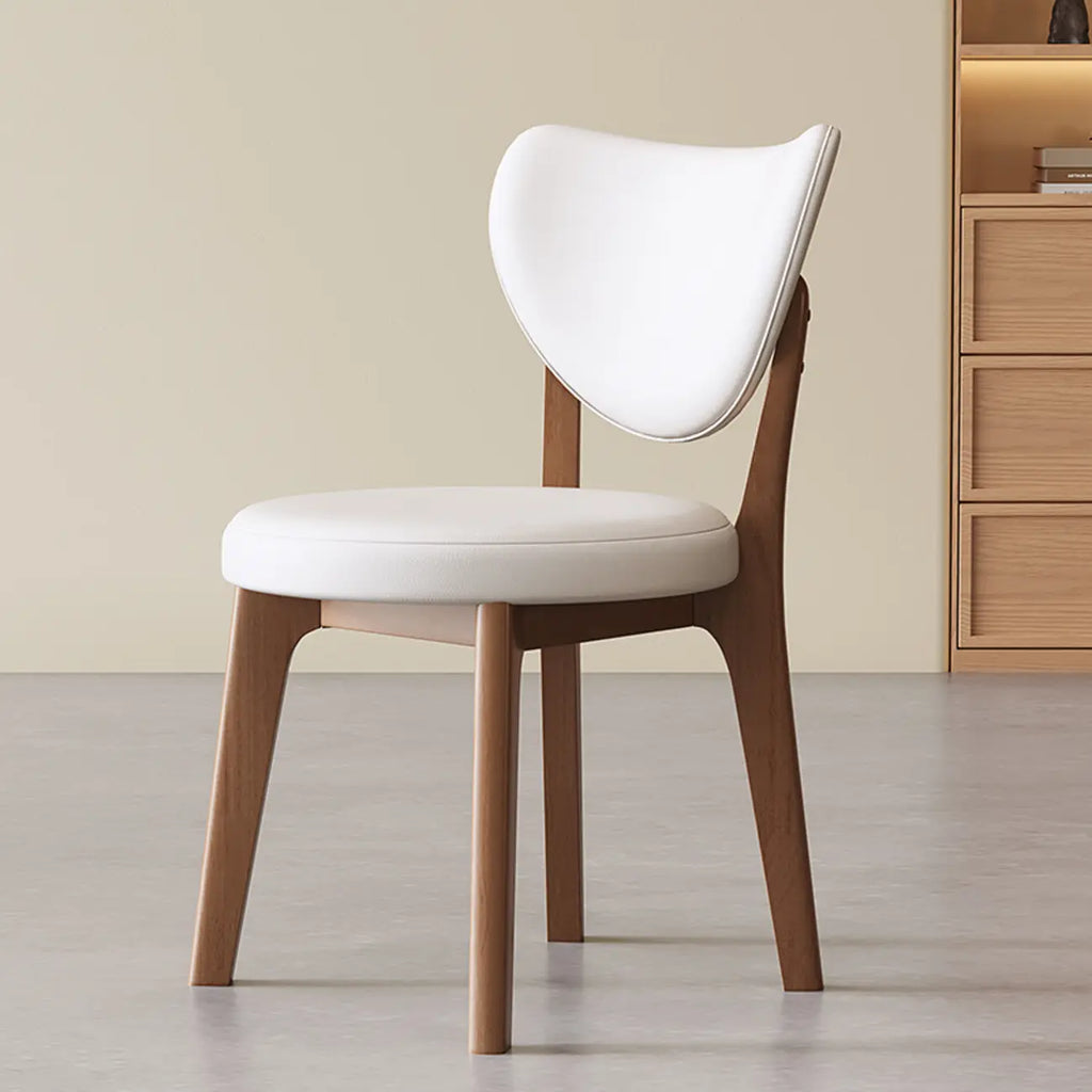 Modern Faux Leather Wingback Armless Dining Chair