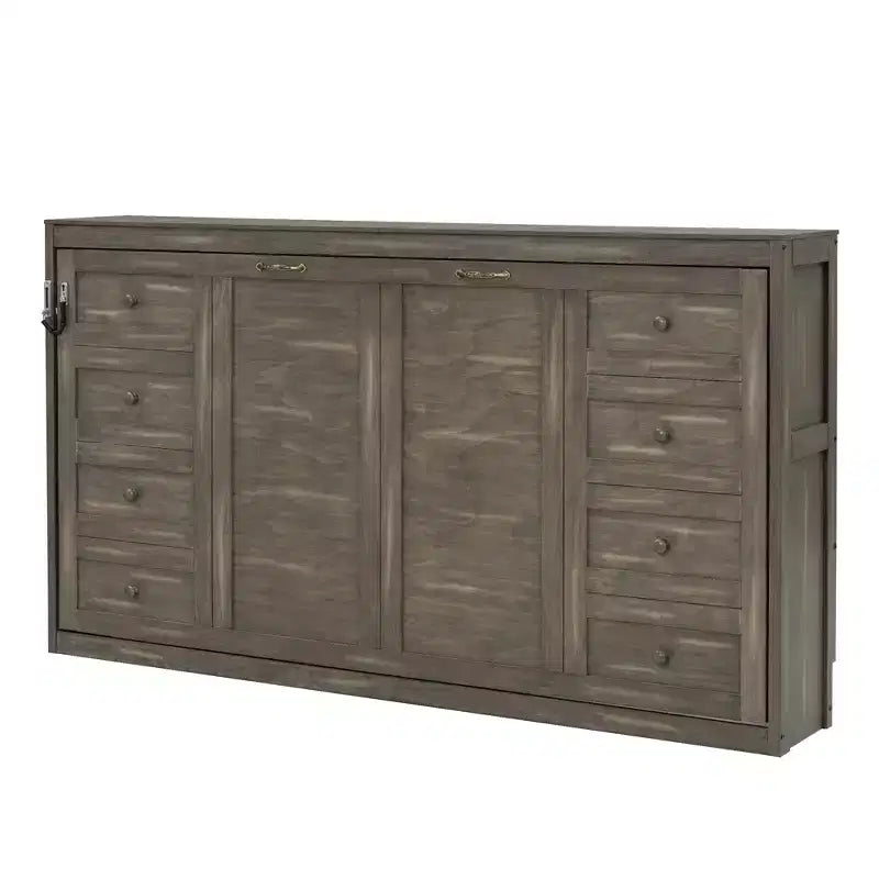 Επικλινές κρεβάτι (Murphy bed) μεγέθους Twin με φως LED, που αναδιπλώνεται σε ντουλάπι, κρυφό επιτοίχιο κρεβάτι για ξενώνα