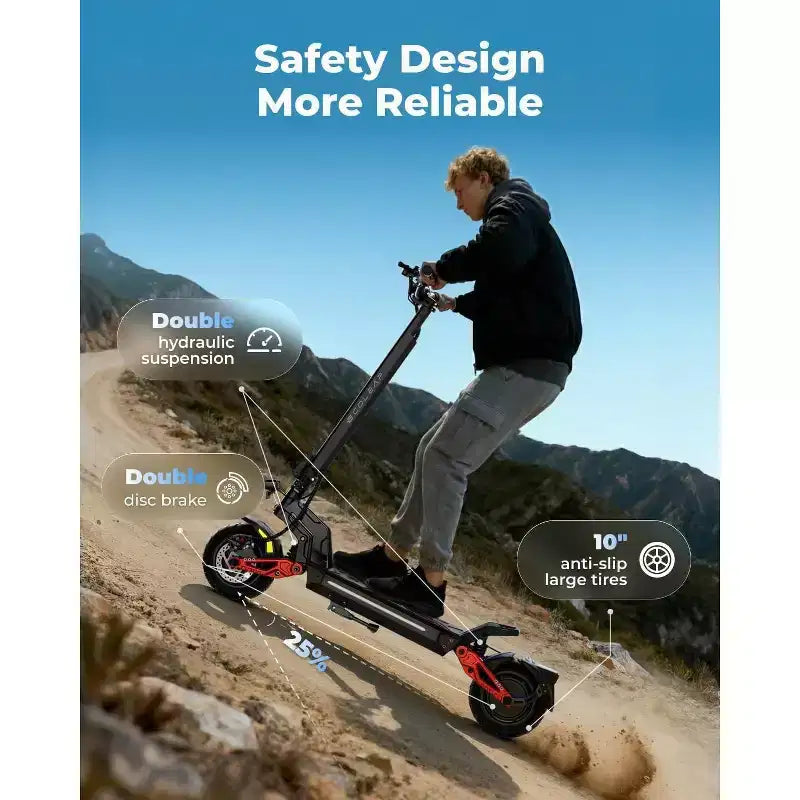 Ηλεκτρικό πατίνι ECOLEAP L7 PRO για ενήλικες, διπλός κινητήρας αιχμής 4000W, ταχύτητα 70 χλμ./ώρα, αυτονομία 120 χλμ., διπλή ανάρτηση, δισκόφρενα εμπρός & πίσω, πιστοποίηση UL
