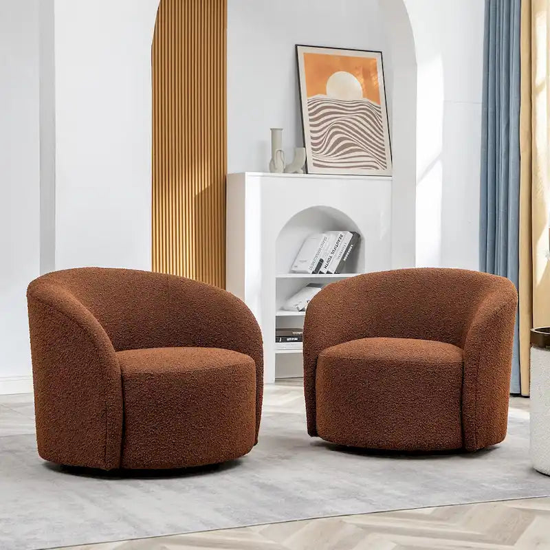 KINWELL Πολυθρόνα Barrel με περιστρεφόμενη βάση, 34" (Σετ των 2)