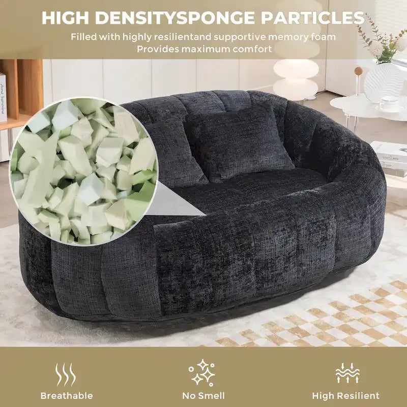 GDFStudio - Καναπές 2 Θέσεων Laurel Chenille Lazy με Αφρό Υψηλής Πυκνότητας και Υπερμεγέθη Άνεση