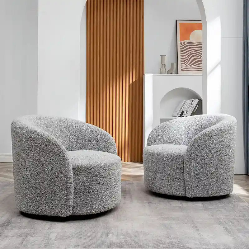 KINWELL Πολυθρόνα Barrel με περιστρεφόμενη βάση, 34" (Σετ των 2)