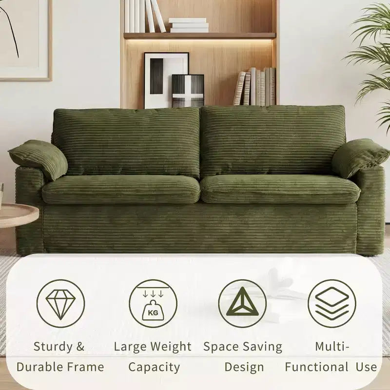 Καναπές Dyonery 86 Cloud Loveseat, Βαθύ Κάθισμα & Μαξιλάρια Φαρδύς Μπράτσων, Στιβαρός Σκελετός, Εργονομικός Σχεδιασμός που Επιτρέπει την Αναπνοή του Υφάσματος