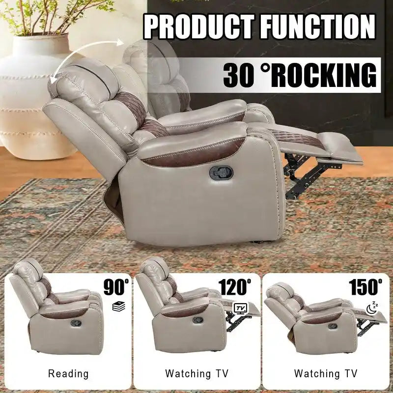 Μεγάλη Πολυθρόνα Recliner Αμερικάνικου Σχεδιασμού από Τεχνητό Δέρμα για το Σαλόνι