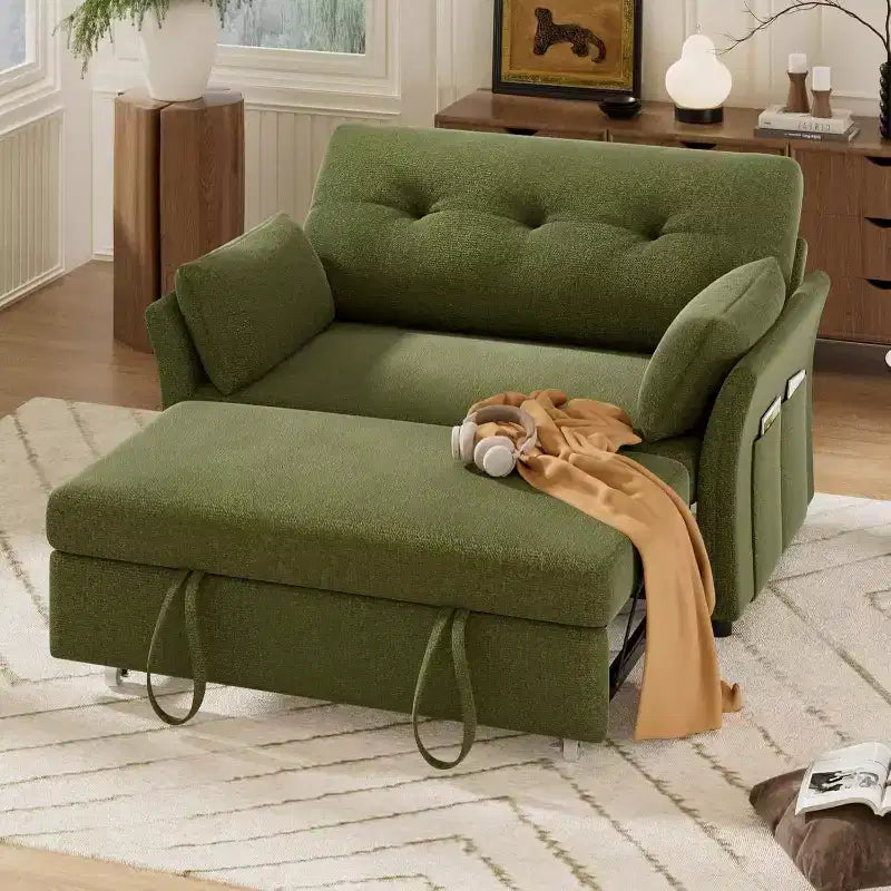 Πτυσσόμενος καναπές-κρεβάτι 3 σε 1 Dyonery, αναδιπλούμενος καναπές με πλαϊνή τσέπη & ρυθμιζόμενη πλάτη, συναρμολόγηση χωρίς εργαλεία, διθέσιος καναπές