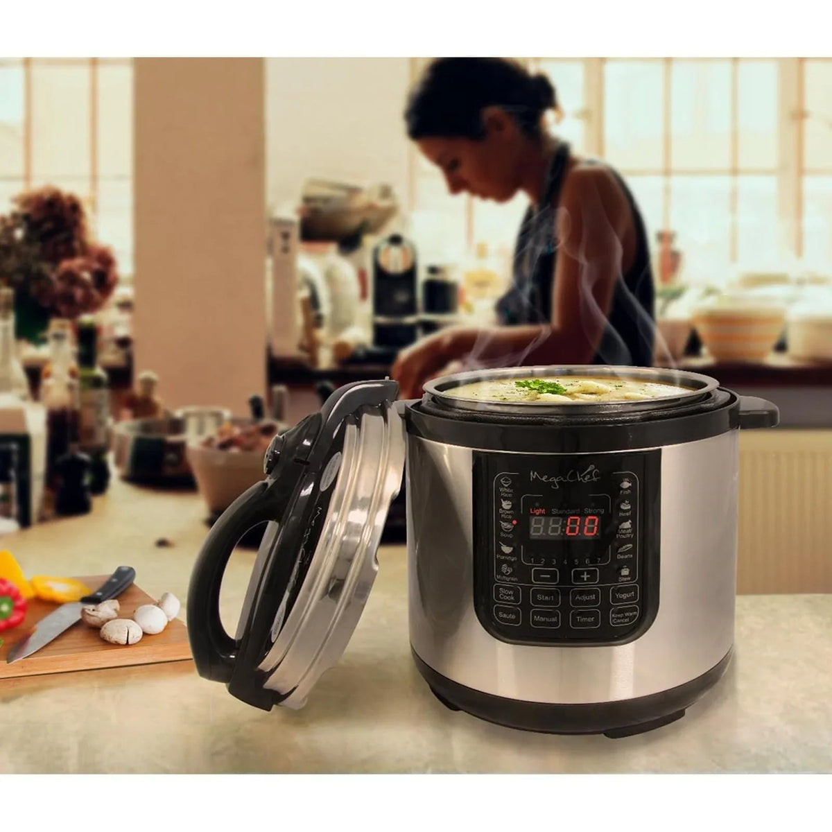 MegaChef Digital Countertop Pressure Cooker with 8 Quart Capacity