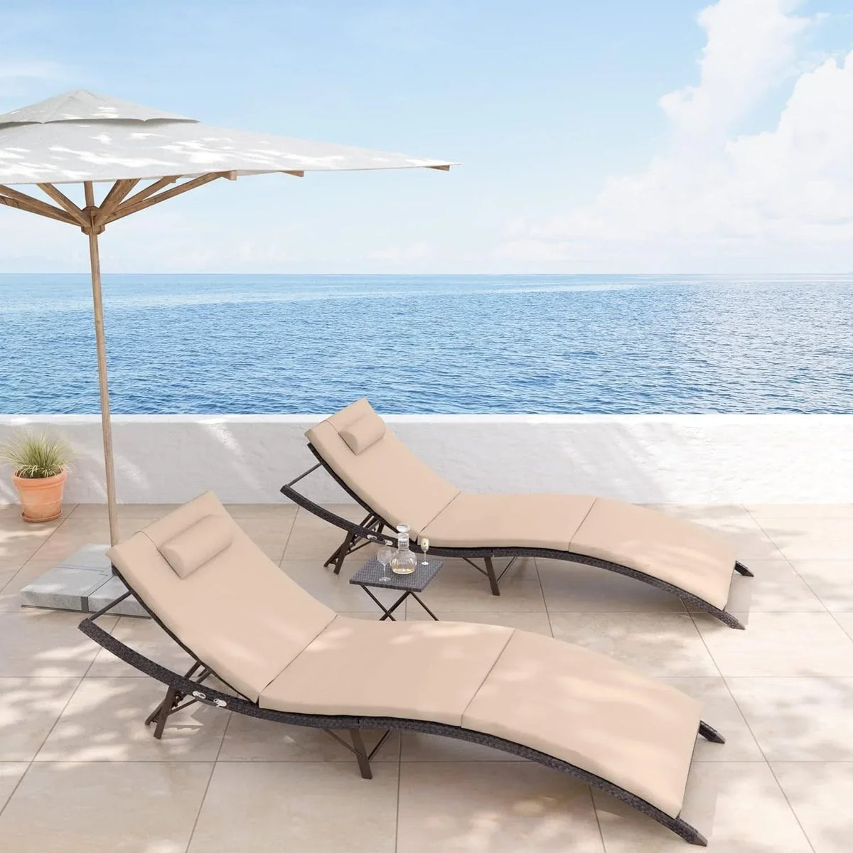 Kullavik 3-PiecesOutdoor Chaise Lounge Set