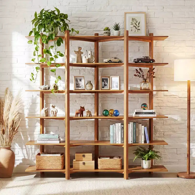 Ράφι Βιβλιοθήκη Christopher Knight Home Elliot Modern Wood 6 Επιπέδων Ανοιχτής Αποθήκευσης