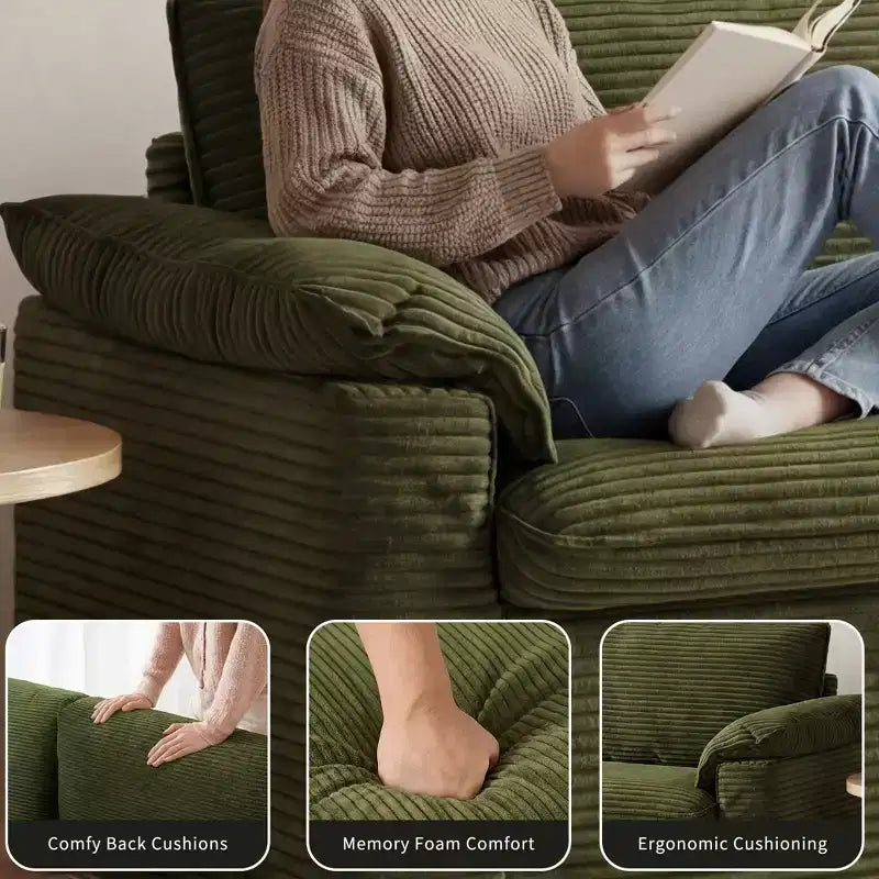 Καναπές Dyonery 86 Cloud Loveseat, Βαθύ Κάθισμα & Μαξιλάρια Φαρδύς Μπράτσων, Στιβαρός Σκελετός, Εργονομικός Σχεδιασμός που Επιτρέπει την Αναπνοή του Υφάσματος