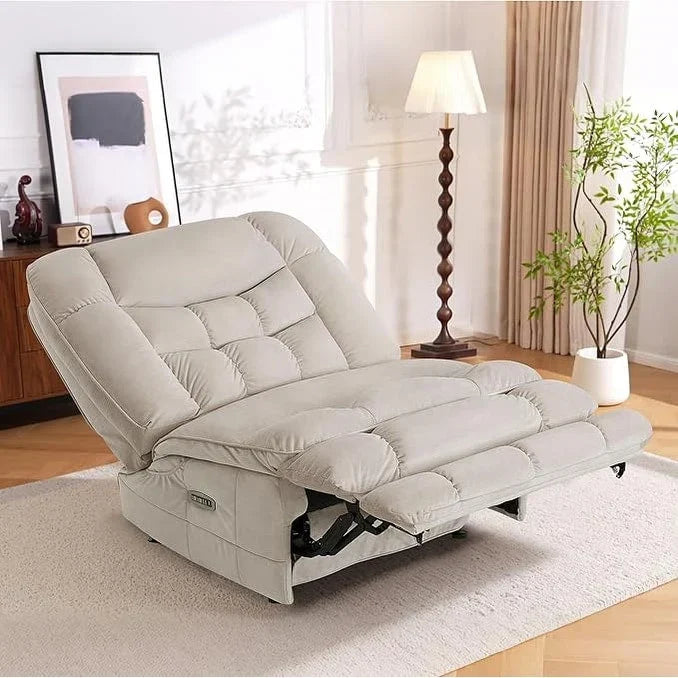 Πολυθρόνα relax MCombo υπερμεγέθης με διπλό μοτέρ χωρίς μπράτσα, ηλεκτρική πολυθρόνα λικνιζόμενη Zeroarms ιδανική για το σαλόνι, υφασμάτινη PR607