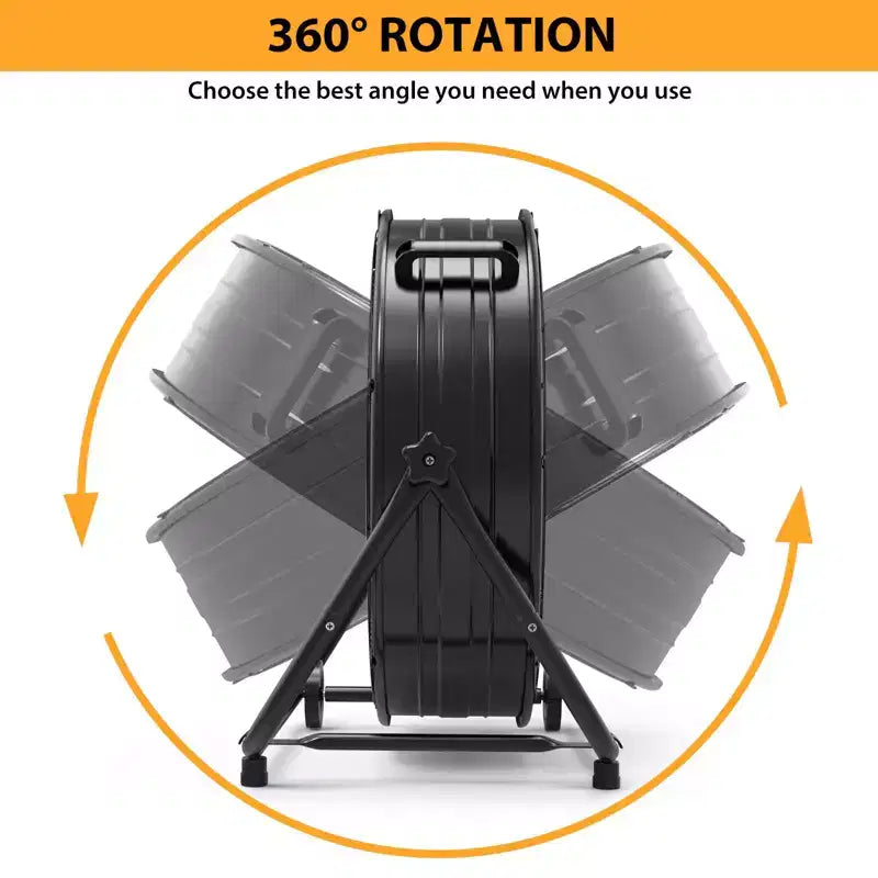 Ανεμιστήρας Δαπέδου, Βιομηχανικός Ανεμιστήρας - Ανεμιστήρας Τύπου Τυμπάνου Βαρέως Τύπου 24 Ιντσών με 4 Ταχύτητες, Μεταλλικός Ανεμιστήρας Κυκλοφορίας Αέρα για Αποθήκη, Εργαστήριο, Γκαράζ, Εργοστάσιο, Υπόγειο