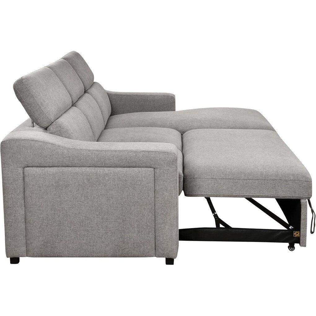 Roomfitters 103 Convertible Sectional Sofa with Storage Chaise, Adjustable Headrests, L-Shaped Sleeper Corner Sofa