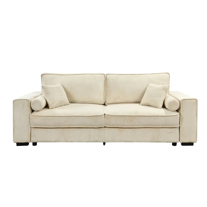 Roomfitters Large Sofa Bed with Storage, Modern 3 Seater Couch Furniture, Upholstered Back Sofa for Small Spaces