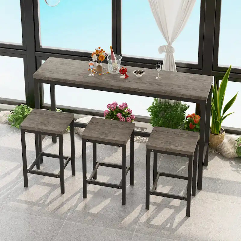 Pub Table Set with 3 Stools