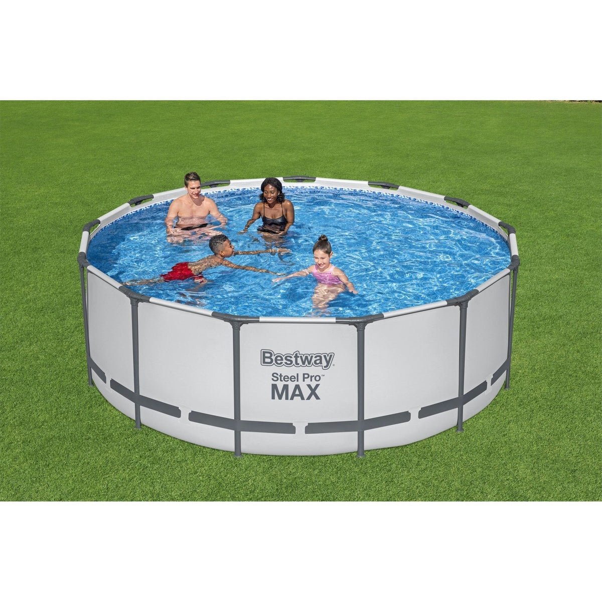 Στρογγυλή υπέργεια πισίνα Bestway Steel Pro MAX με αντλία και κάλυμμα