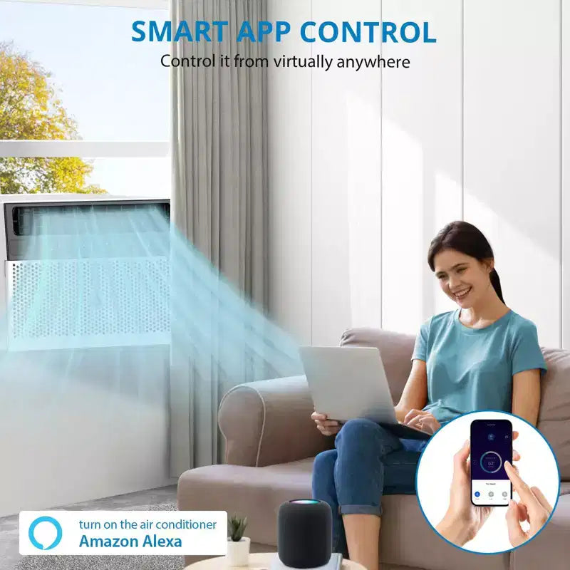 Έξυπνο κλιματιστικό παραθύρου Acekool 6.000 BTU, Wi-Fi AC δωματίου με τηλεχειριστήριο, αθόρυβη ψύξη για χώρους έως 23 τ.μ.