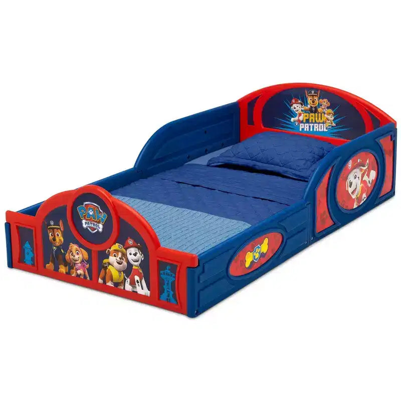 Παιδικό κρεβάτι από πλαστικό Delta Children Sleep and Play με ενσωματωμένα κάγκελα προστασίας - PAW Patrol