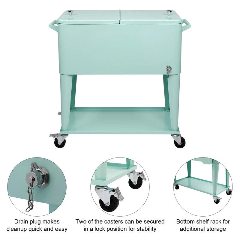 80QT Iron Spray Cooler with Shelf
