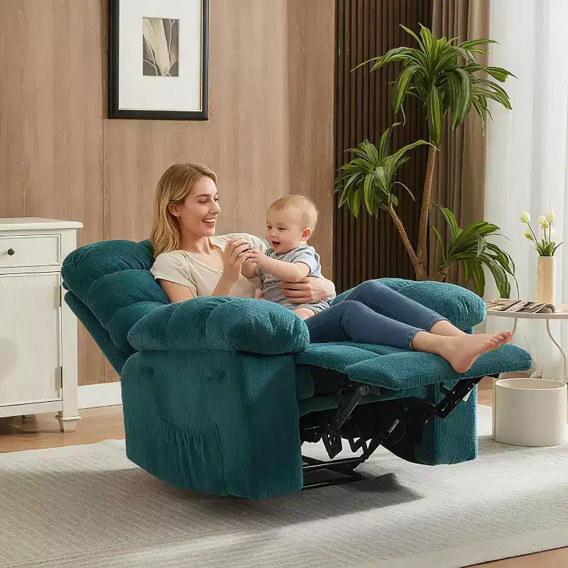 Χειροκίνητη πολυθρόνα relax, εργονομική πολυθρόνα από ύφασμα που αναπνέει με πλαϊνές τσέπες, μονοθέσιος καναπές, κατάλληλη για σαλόνι και υπνοδωμάτιο