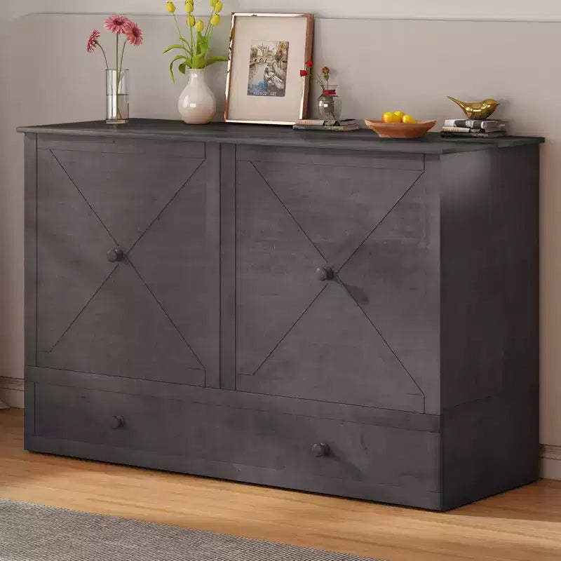 Mjkone Murphy Bed Queen, Αναδιπλούμενο κρεβάτι-ντουλάπι Cube με σταθμό φόρτισης & αποθηκευτικό χώρο