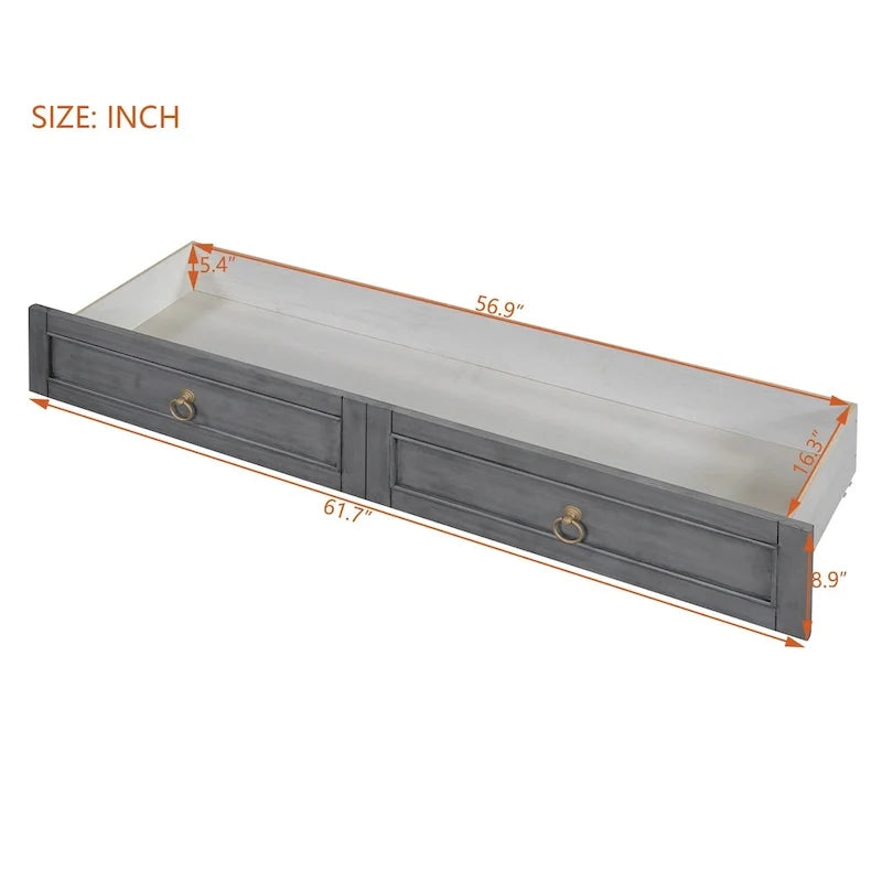 Queen Murphy Bed with Large Drawers