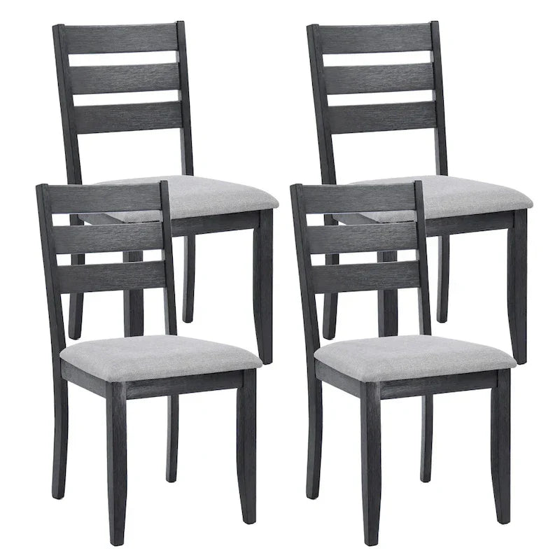 Slat Back Wood Dining Chairs Set of 4